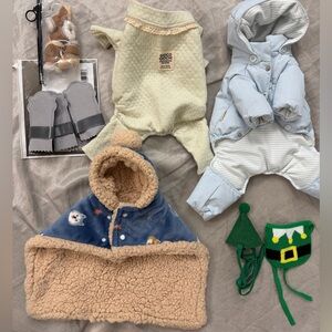 Small dog winter clothes/shoes bundle